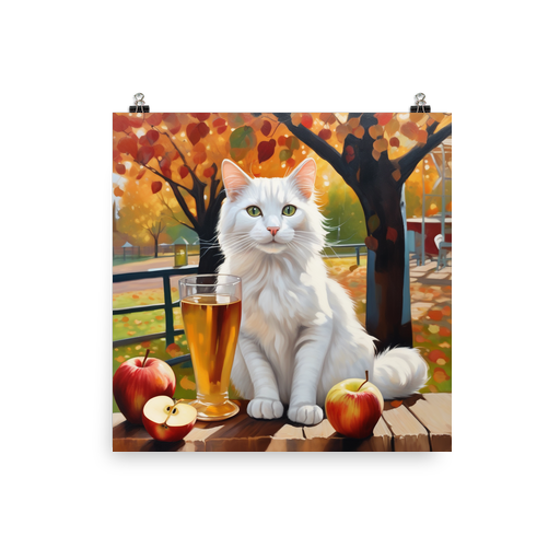 PugMug Custom White Companion Cat Poster