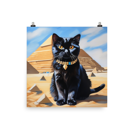 PugMug Custom Black Scottish Fold Cat Poster