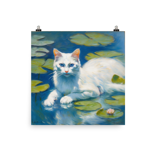 PugMug Custom White Companion Cat Poster