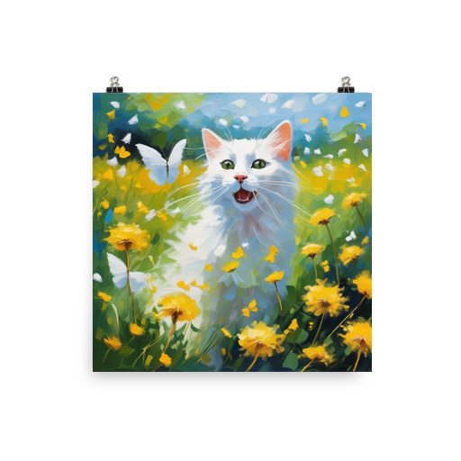 PugMug Custom White Companion Cat Poster