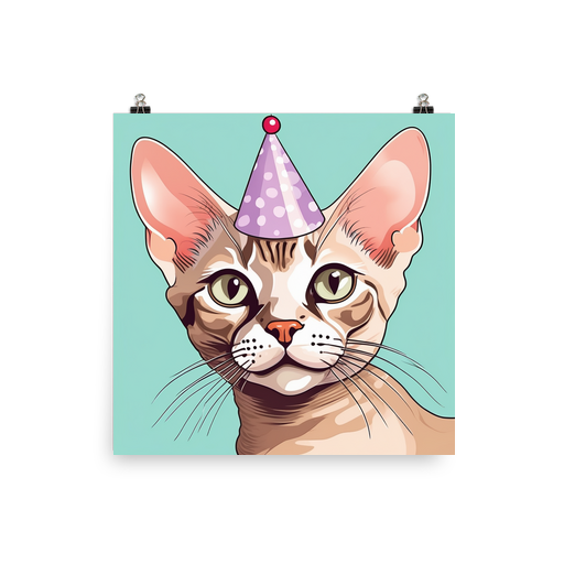 PugMug Custom Tabby Devon Rex Cat Poster