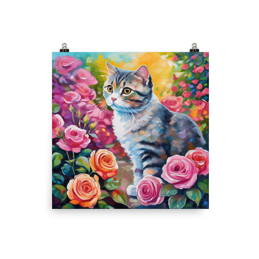 PugMug Custom Tabby Scottish Fold Cat Poster
