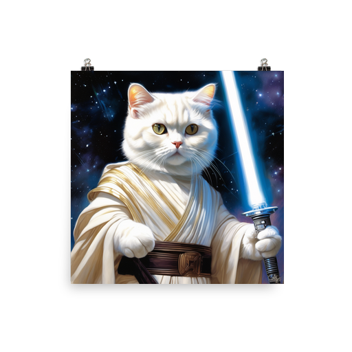 PugMug Custom White Scottish Fold Cat Poster