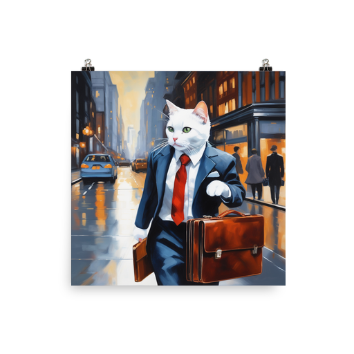 PugMug Custom White Companion Cat Poster