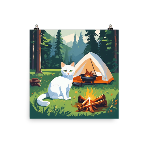 PugMug Custom White Companion Cat Poster