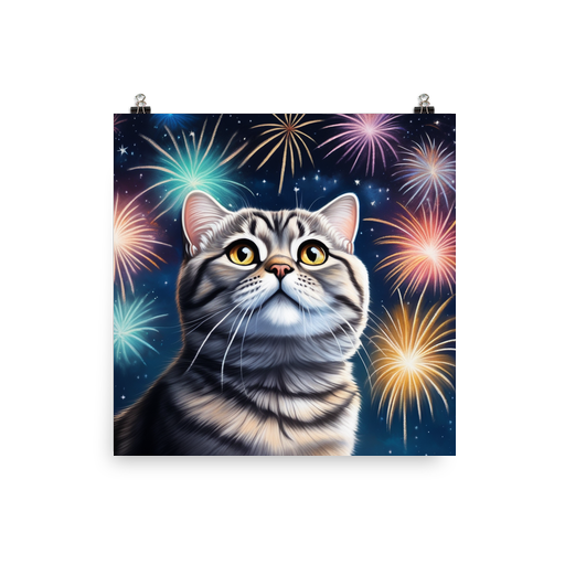 PugMug Custom Tabby Scottish Fold Cat Poster