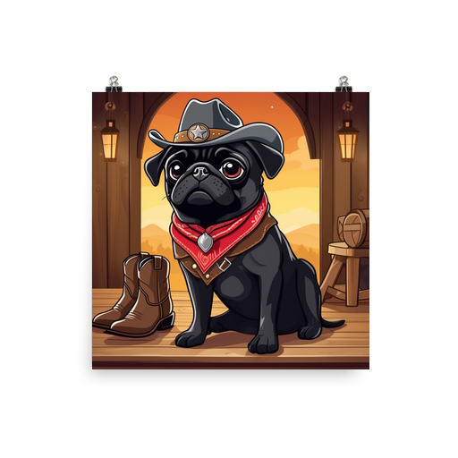 PugMug Custom Black Pug Poster