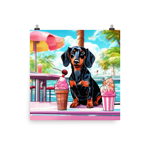 PugMug Custom Black Dachshund Poster