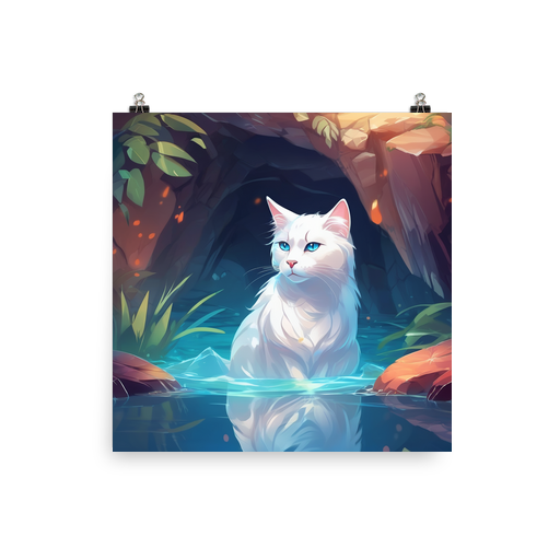 PugMug Custom White Companion Cat Poster