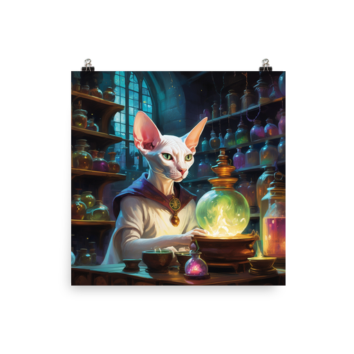 PugMug Custom White Sphynx Cat Poster