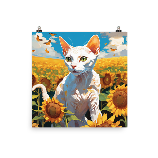 PugMug Custom White Devon Rex Cat Poster
