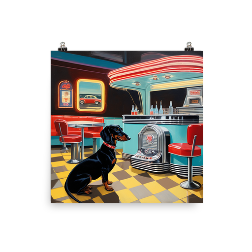 PugMug Custom Black Dachshund Poster