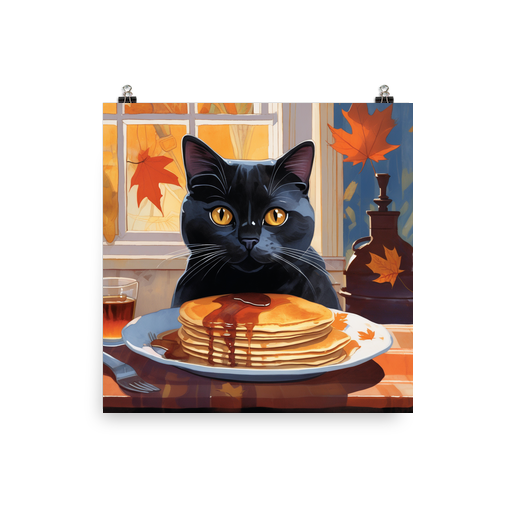 PugMug Custom Black British Shorthair Cat Poster