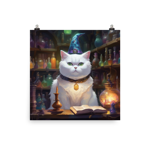 PugMug Custom White British Shorthair Cat Poster