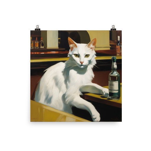 PugMug Custom White Companion Cat Poster