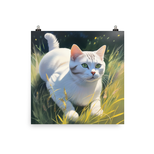 PugMug Custom White American Shorthair Cat Poster