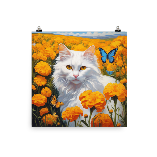 PugMug Custom White Companion Cat Poster