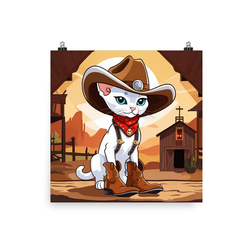 PugMug Custom White Devon Rex Cat Poster