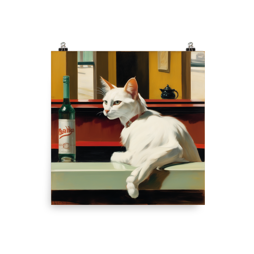 PugMug Custom White Companion Cat Poster