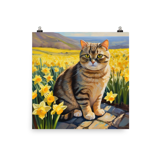 PugMug Custom Tabby Scottish Fold Cat Poster