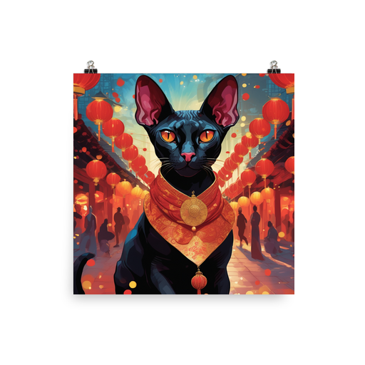 PugMug Custom Black Sphynx Cat Poster