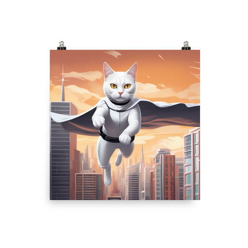 PugMug Custom White Companion Cat Poster