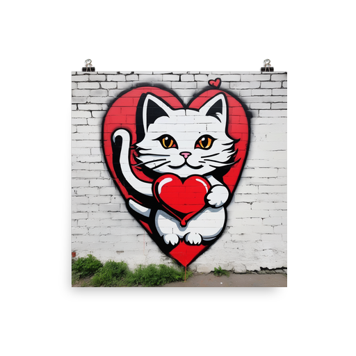 PugMug Custom White Companion Cat Poster