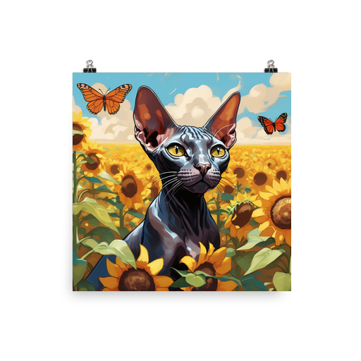 PugMug Custom Black Sphynx Cat Poster