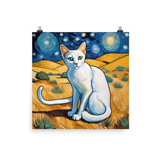 PugMug Custom White Abyssinian Cat Poster