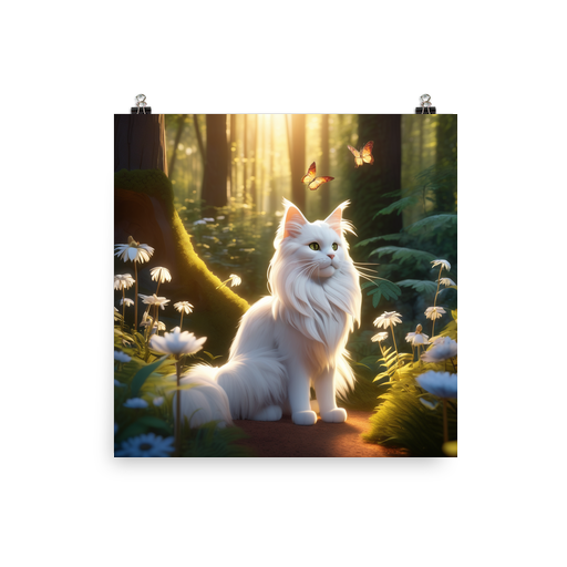 PugMug Custom White Maine Coon Cat Poster