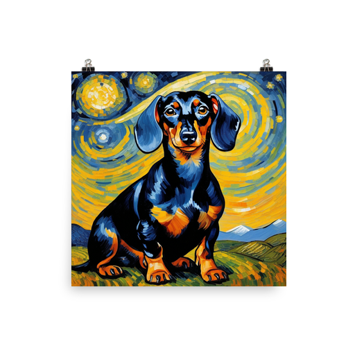 PugMug Custom Black Dachshund Poster