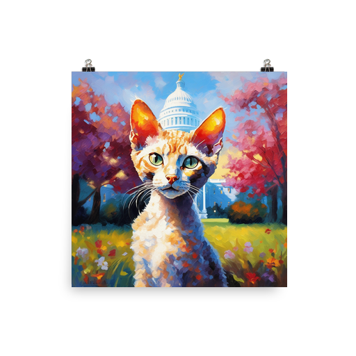 PugMug Custom Tabby Devon Rex Cat Poster