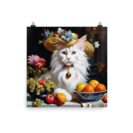 PugMug Custom White Maine Coon Cat Poster