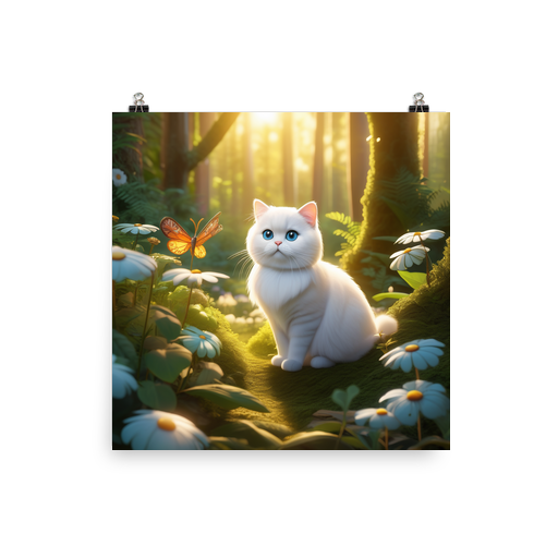 PugMug Custom White Scottish Fold Cat Poster