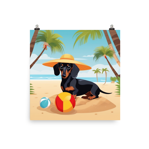 PugMug Custom Black Dachshund Poster