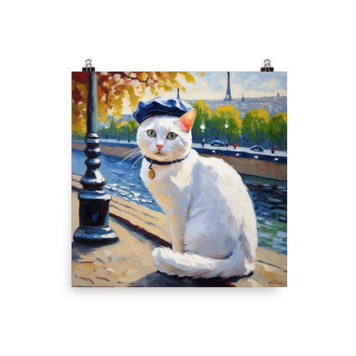 PugMug Custom White Companion Cat Poster