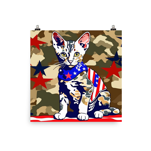 PugMug Custom Tabby Devon Rex Cat Poster