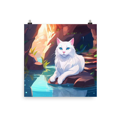 PugMug Custom White Companion Cat Poster