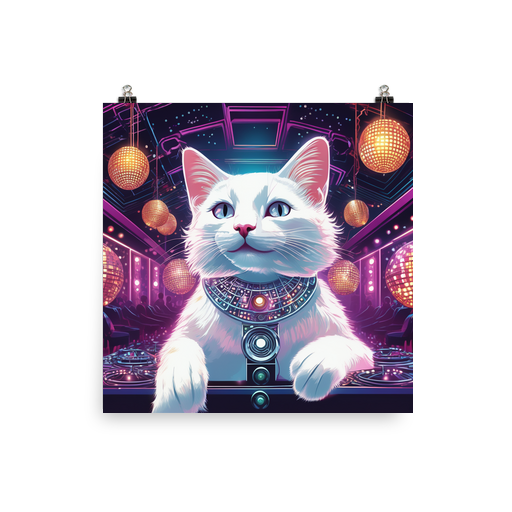 PugMug Custom White Companion Cat Poster