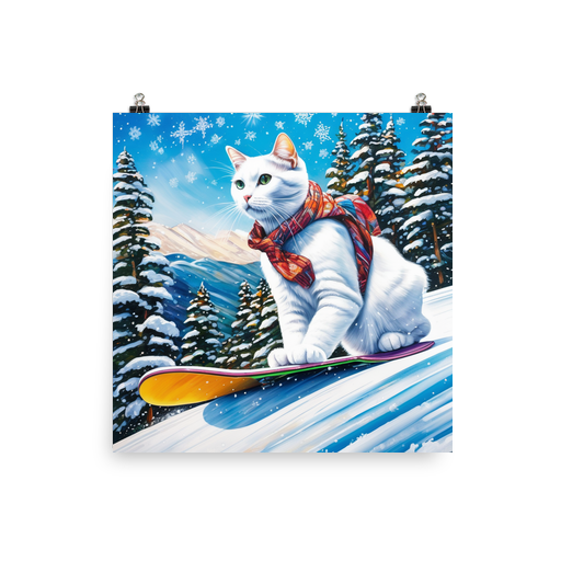 PugMug Custom White Companion Cat Poster