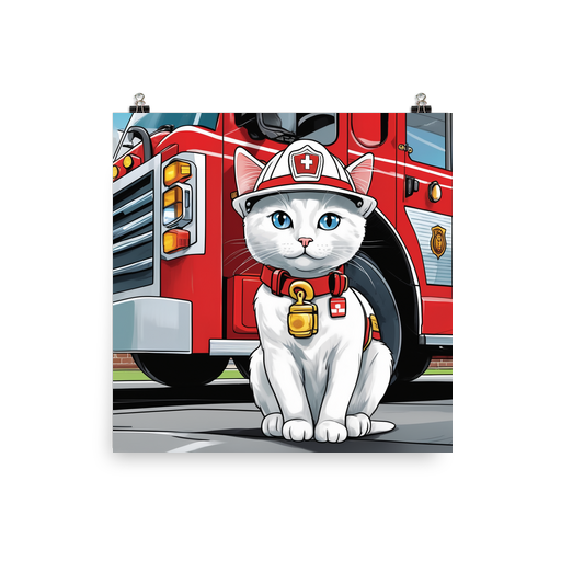 PugMug Custom White Companion Cat Poster