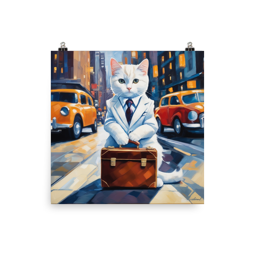 PugMug Custom White Companion Cat Poster