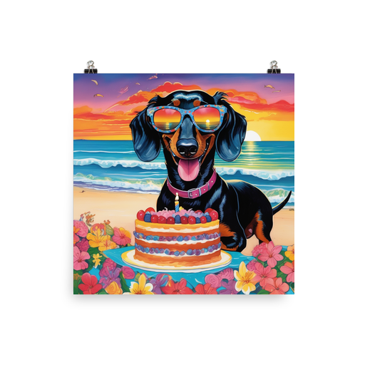 PugMug Custom Black Dachshund Poster