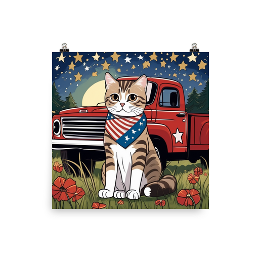 PugMug Custom Tabby Scottish Fold Cat Poster