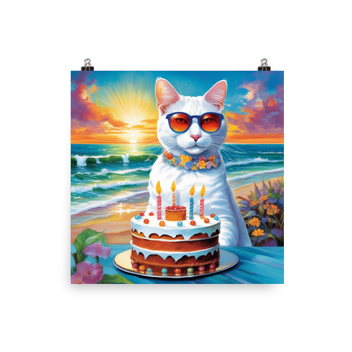 PugMug Custom White Companion Cat Poster