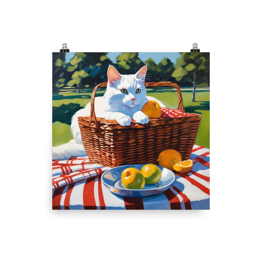 PugMug Custom White Companion Cat Poster