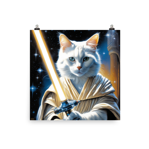 PugMug Custom White Companion Cat Poster