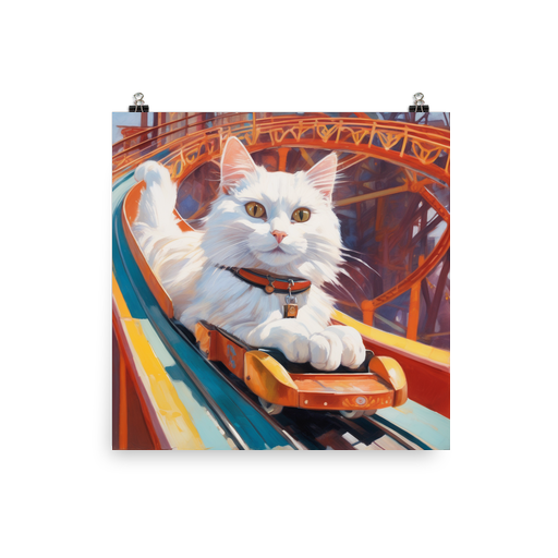 PugMug Custom White Companion Cat Poster