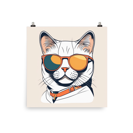 PugMug Custom White British Shorthair Cat Poster