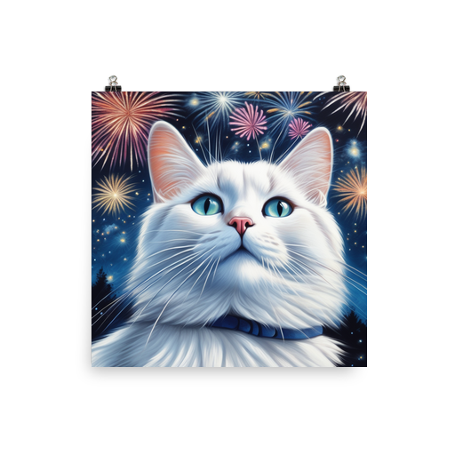 PugMug Custom White Companion Cat Poster